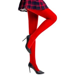 NWOT Bright red tights